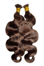 Double Drawn Dark Brown Body Wave Bulk Hair For Braiding BU59 - Image 4