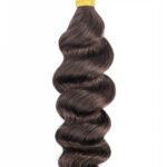 Double Drawn Dark Brown Loose Wave Bulk Hair For Braiding BU63
