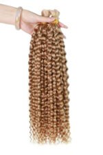Double Drawn Golden Brown Color Water Wave Bulk Hair BU48 - Image 3