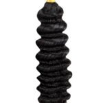 Double Drawn Jet Black Deep Wave Bulk Human Hair BU57