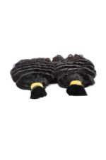 Double Drawn Jet Black Deep Wave Bulk Human Hair BU57 - Image 2