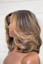 Honey Blonde Bob 13x6 Hd Glueless Shoulder Length Wavy Wig - Image 2