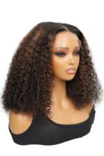 Jerry Curl Black Wig with Brown Highlights Glueless Hd Lace Frontal - Image 7