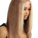 Layered Wolf Cut Skunk Stripe Wig Blonde Highlights Glueless