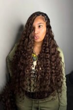 Double Drawn Dark Brown Loose Wave Bulk Hair For Braiding BU63 - Image 2