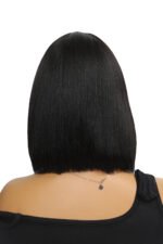 No Glue Top Lace Wigs 10 Inch YaKi Bob Human Hair Straight with Bangs - Image 4
