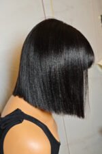 No Glue Top Lace Wigs 10 Inch YaKi Bob Human Hair Straight with Bangs - Image 12