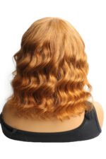 No Glue Lace Top Wigs Big Ocean Wave 12 inch Bob with Bangs - Image 6
