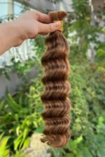 Double Drawn #30 Medium Auburn Brown Bulk Hair Loose Wave BU66 - Image 3