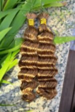 Double Drawn #30 Medium Auburn Brown Bulk Hair Loose Wave BU66 - Image 6