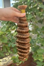 Double Drawn #30a Light Auburn Bulk Hair Deep Wave BU46 - Image 3