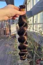 Double Drawn Dark Brown Loose Wave Bulk Hair For Braiding BU63 - Image 4