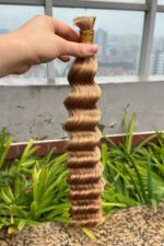 Double Drawn Medium Blonde Bulk Hair Loose Deep Wave BU38 - Image 4