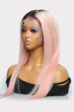 13x6 Glueless Hd Lace Pink Wig Dark Roots-HD51 - Image 5