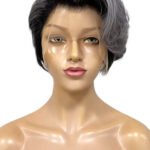 Salt and Pepper 13x6 Lace Front Short Bob Side Part