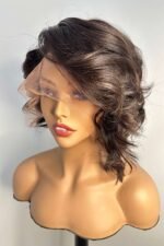 Shoulder Length Long Bob with Side Fringe Wavy 13x6 HD Glueless - Image 4
