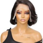 Side Part Asymmetrical Chin Length Bob Glueless Lace Frontal Wig