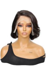 Side Part Asymmetrical Chin Length Bob Glueless Lace Frontal Wig