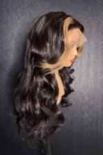 Skunk Stripe Wigs 13x6 Glueless HD Lace Body Wave Brown Highlights - Image 5