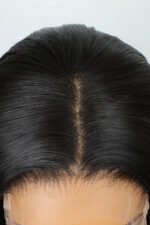 5x5 HD Lace Closure Wig Straight Black Blunt Cut Bob Human Hair - Image 7