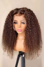 T Part Lace Wig Chocolate Color Curly-TP09 - Image 5