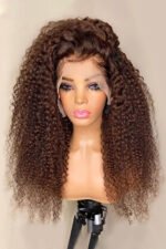 T Part Lace Wig Chocolate Color Curly-TP09 - Image 4