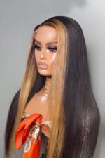 T Part Lace Wig Highlight Straight Human Hair - TP11 - Image 5