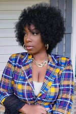 T Part Wig Side Part Bob Kinky Curly-PB40