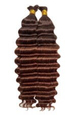 Two-tone Color #4/30 Deep Wave Bulk Hair Double Drawn BU62 - Image 2