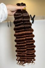 Two-tone Color #4/30 Deep Wave Bulk Hair Double Drawn BU62 - Image 4