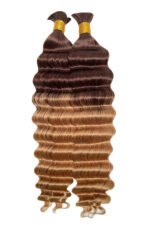 Two-tone Color #4/27 Deep Wave Bulk Hair Double Drawn BU61 - Image 2