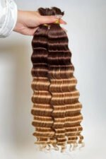 Two-tone Color #4/27 Deep Wave Bulk Hair Double Drawn BU61 - Image 3