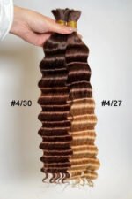 Two-tone Color #4/27 Deep Wave Bulk Hair Double Drawn BU61 - Image 4