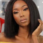 Blunt Cut Yaki Straight Short Bob 13x4 Full Frontal Lace Wig Glueless