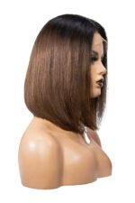 13x6 Short Lace Front Wigs Shoulder Length Dark Root Brown Bob - Image 5
