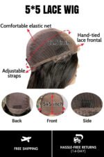 Salt and Pepper Bob 12 Inch 5x5 HD Closure Wig - Image 4