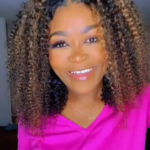 Jerry Curl Black Wig with Brown Highlights Glueless Hd Lace Frontal