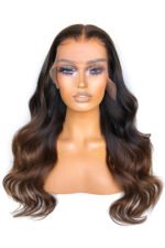 13x6 HD Lace Wig Ombre Dark Brown Human Hair - HD07 - Image 2