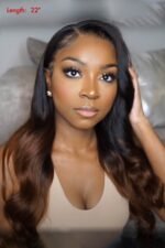 13x6 HD Lace Wig Ombre Dark Brown Human Hair - HD07 - Image 7