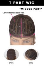 T Part Wig Side Part Bob Kinky Curly-PB40 - Image 6