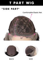 T Part Wig Side Part Bob Kinky Curly-PB40 - Image 5