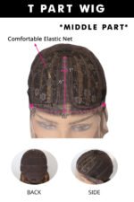 T Part Lace Wig 30# Kinky Straight Human Hair - TP08 - Image 8